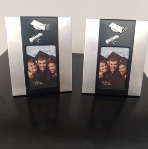 Two Graduation Metal Photo Frame NWOT
